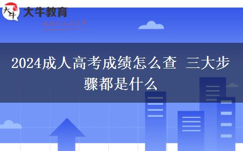 2024成人高考成績?cè)趺床?三大步驟都是什么