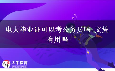 電大畢業(yè)證可以考公務員嗎 文憑有用嗎