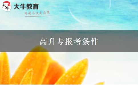 高升專報(bào)考條件