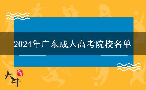 2024年廣東成人高考院校名單