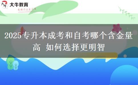 2025專(zhuān)升本成考和自考哪個(gè)含金量高 如何選擇更明智