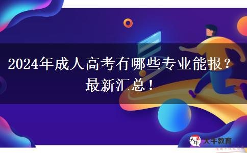 2024年成人高考有哪些專業(yè)能報(bào)？最新匯總！