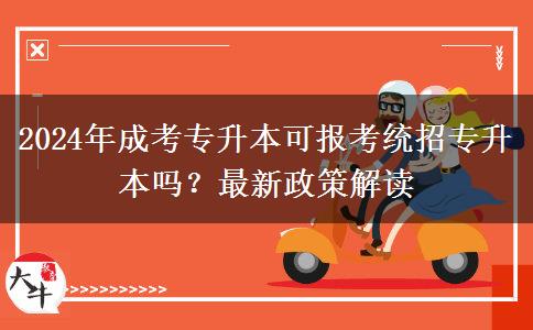 2024年成考專升本可報(bào)考統(tǒng)招專升本嗎？最新政策解讀