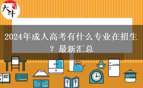 2024年成人高考有什么專業(yè)在招生？最新匯總