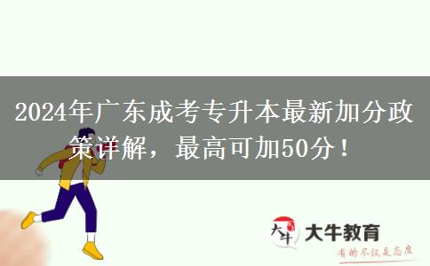 2024年廣東成考專升本最新加分政策詳解，最高可加50分！