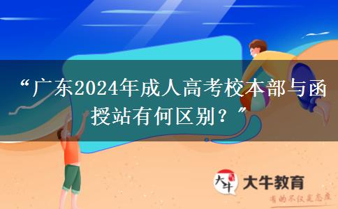 “廣東2024年成人高考校本部與函授站有何區(qū)別？