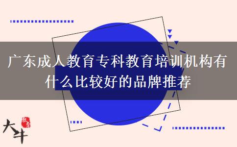 廣東成人教育?？平逃嘤?xùn)機(jī)構(gòu)有什么比較好的品牌推薦