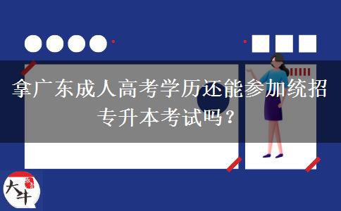 拿廣東成人高考學(xué)歷還能參加統(tǒng)招專(zhuān)升本考試嗎？