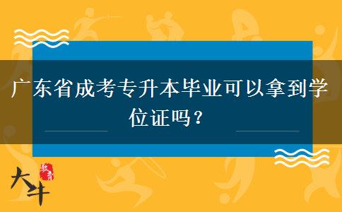 廣東省成考專升本畢業(yè)可以拿到學位證嗎？
