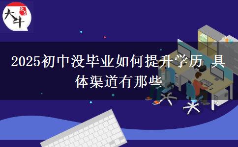 2025初中沒畢業(yè)如何提升學歷 具體渠道有那些