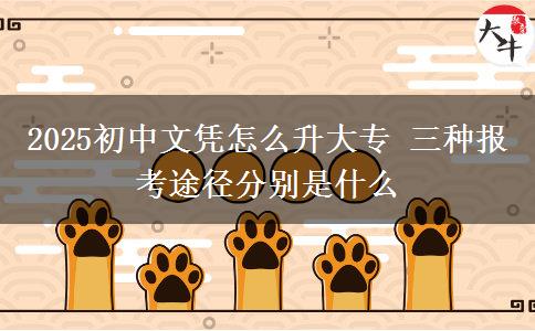 2025初中文憑怎么升大專 三種報考途徑分別是什么