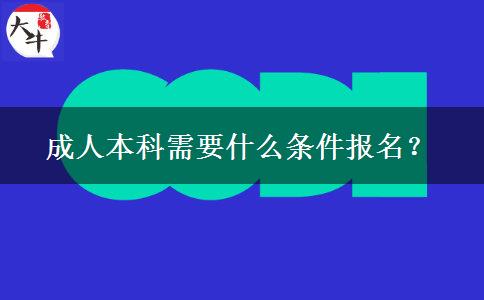 成人本科需要什么條件報(bào)名？