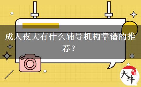 成人夜大有什么輔導(dǎo)機構(gòu)靠譜的推薦？