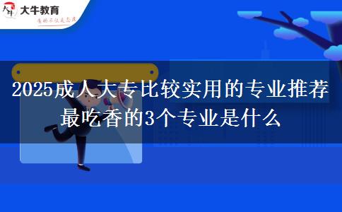 2025成人大專比較實(shí)用的專業(yè)推薦 最吃香的3個(gè)專業(yè)是什么