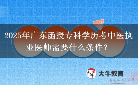 2025年廣東函授?？茖W(xué)歷考中醫(yī)執(zhí)業(yè)醫(yī)師需要什么條件？