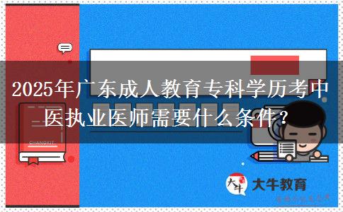 2025年廣東成人教育?？茖W(xué)歷考中醫(yī)執(zhí)業(yè)醫(yī)師需要什么條件？