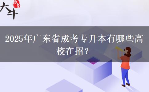 2025年廣東省成考專升本有哪些高校在招？