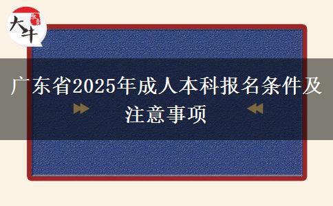 廣東省2025年成人本科報名條件及注意事項