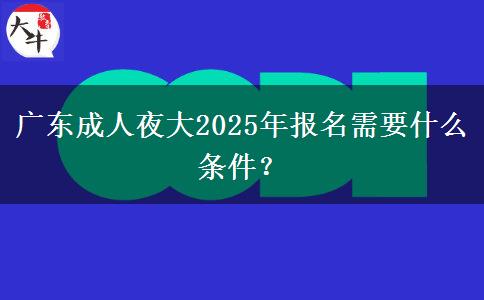 廣東成人夜大2025年報名需要什么條件？