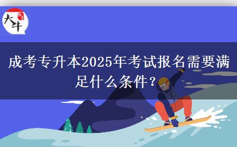 成考專升本2025年考試報(bào)名需要滿足什么條件？