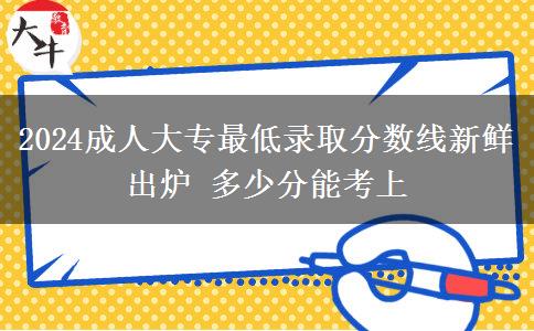 2024成人大專(zhuān)最低錄取分?jǐn)?shù)線(xiàn)新鮮出爐 多少分能考上