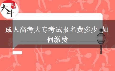 成人高考大專考試報名費多少 如何繳費