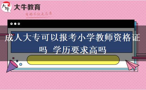 成人大?？梢詧?bào)考小學(xué)教師資格證嗎 學(xué)歷要求高嗎