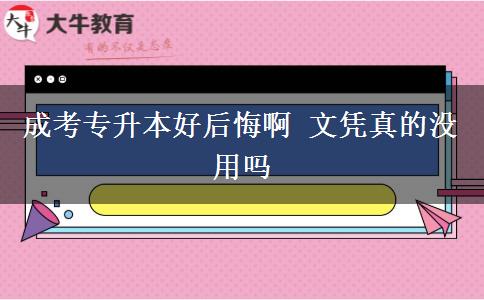 成考專(zhuān)升本好后悔啊 文憑真的沒(méi)用嗎