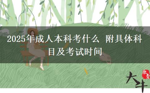 2025年成人本科考什么 附具體科目及考試時間