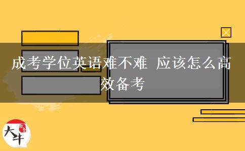 成考學(xué)位英語難不難 應(yīng)該怎么高效備考