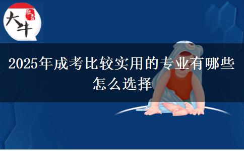 2025年成考比較實(shí)用的專(zhuān)業(yè)有哪些 怎么選擇