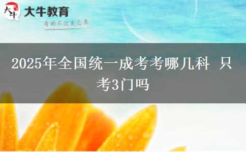 2025年全國(guó)統(tǒng)一成考考哪幾科 只考3門(mén)嗎