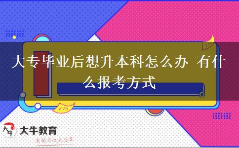 大專畢業(yè)后想升本科怎么辦 有什么報考方式