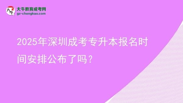 2025年深圳成考專升本報名時間安排公布了嗎？圖片