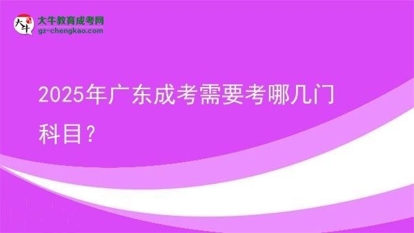 【詳解】2025年廣東成考需要考哪幾門科目？